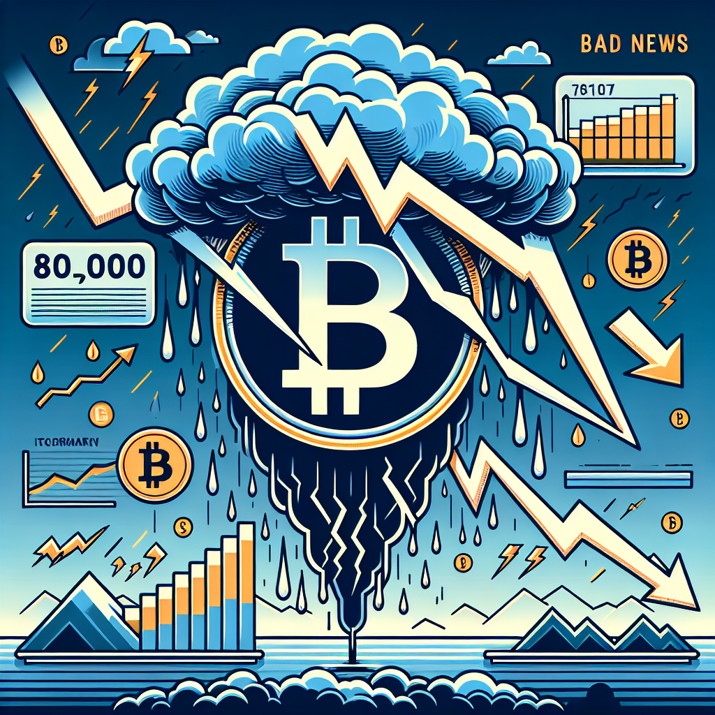 비트코인, 악재 속 8만 달러 아래로 급락하며 하락세 지속.